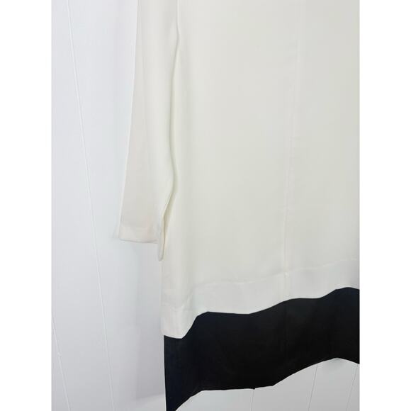 Club Monaco Layered Colorblock Drop Waist Mini Dress Size 2 White Black - Picture 11 of 12
